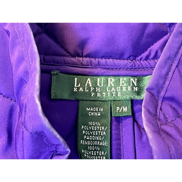Lauren‎ Ralph Lauren Jacket Quilted Coat Womens P/M Petite Medium Purple Jacket - Picture 6 of 14